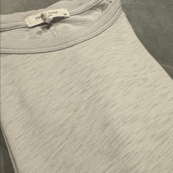 Rag & Bone Soft Heather Gray Blue Short Sleeve Slub Cotton Pima Tee Size Small - Picture 9 of 11